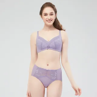 【Swear 思薇爾】冰雪女王系列B-F罩無鋼圈蕾絲包覆內衣(冰清紫)_出清品