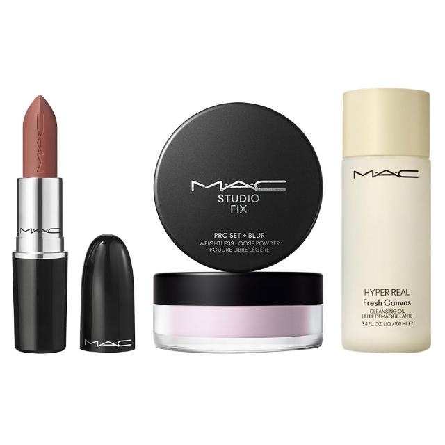 【M.A.C】水潤妝感蜜粉入門組(超持妝輕透濾鏡蜜粉+超水感持色水唇膏3g)