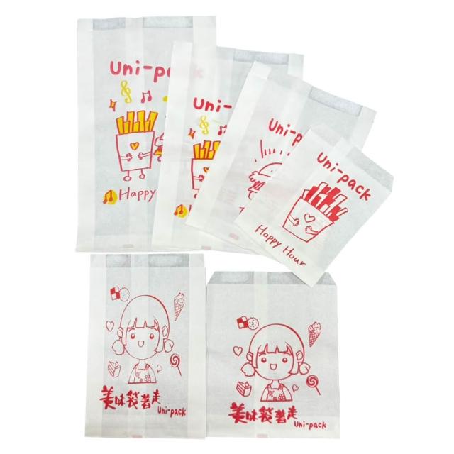 【CLEAN 克林】1斤油耐紙袋 Uni-Pack 50入/包(瞇瞇兔推薦 防油紙袋 MIT台灣製造 攤販必備 早餐店必備)