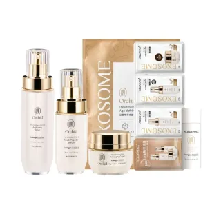 【AQUAMAX 奧科美氏】全方位肌泌修護組-化妝水+精華+霜(蘭花植泌體/保濕鎖水/撫平細紋/彈潤透亮)