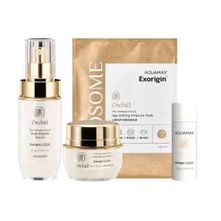 【AQUAMAX 奧科美氏】蘭花植泌體修護組-精華+霜(蘭花植泌體/極緻小蘭瓶/保濕鎖水/撫平細紋/彈潤透亮)
