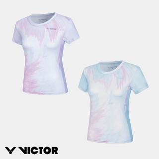 【VICTOR 勝利體育】針織賽服T恤 女款(T-61021 T/M 玻璃紫/鹽水藍)