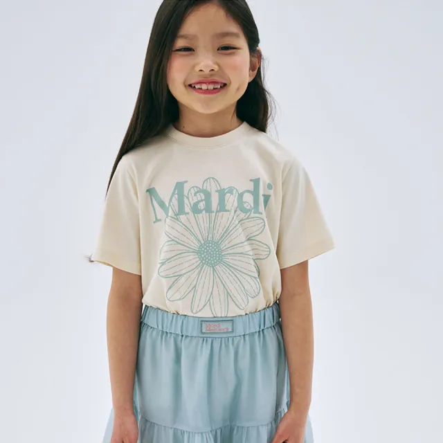 【MARDI MERCREDI】童裝 印花短TEE 奶油色 經典小雛菊 繽紛綠花 純棉 KIDS TSHIRT FLOWERMARDI