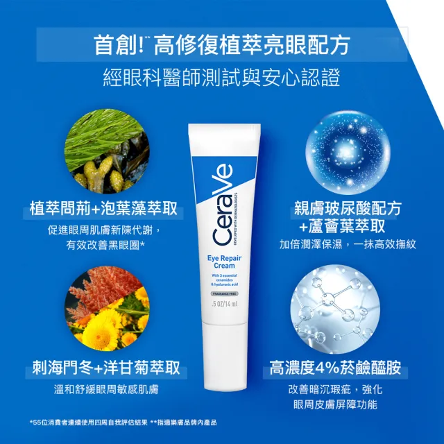 【CeraVe 適樂膚】雙入組★全效亮眼修護精萃 14ml*2_A(眼霜)