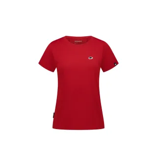 【Mammut 長毛象】Mammut Essential AF 防曬布章LOGO短袖T恤 女款 深經典紅 PRT1 #1017-05090