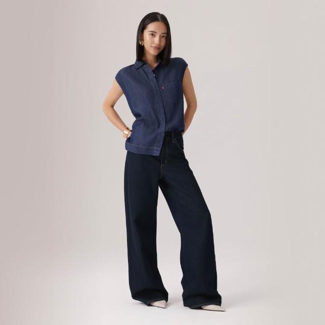 【LEVIS】Baggy 寬鬆直筒 高腰牛仔褲 原色牛仔褲 女生牛仔褲 熱賣單品 001UP-0021