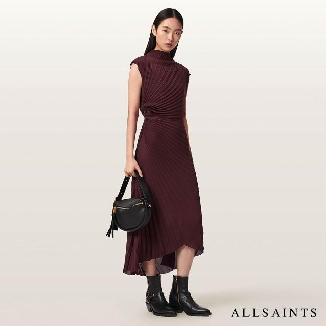 【ALLSAINTS】RAYANNA 無袖長洋裝-酒紅 W252DD(常規版型)