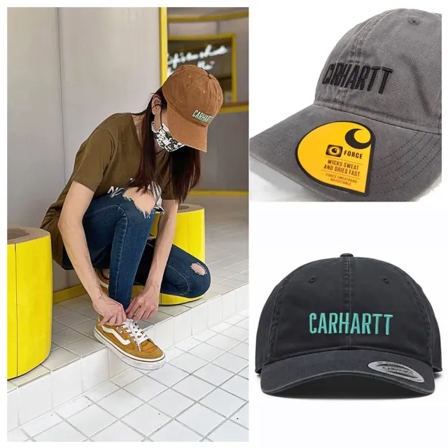 carhartt 美式電繡字水洗棒球帽 復古老帽 西岸滑板 情侶款