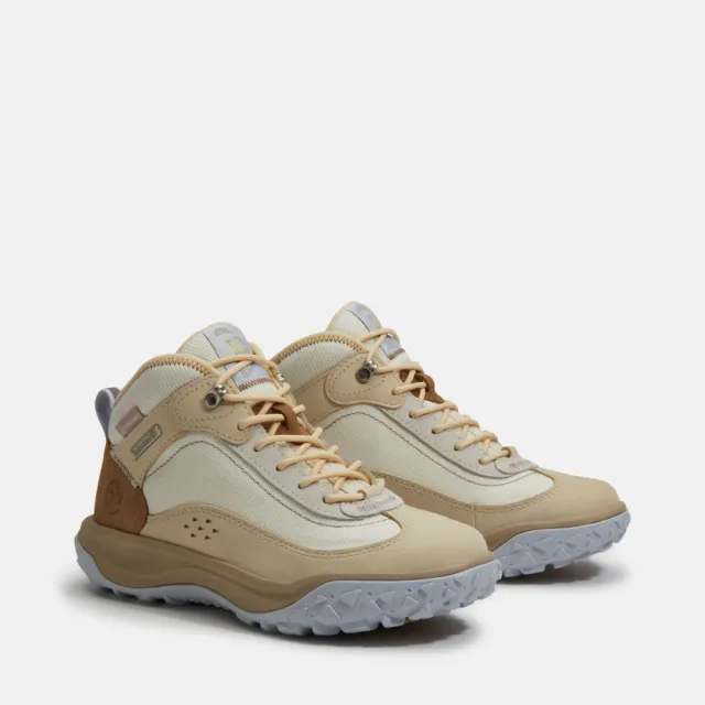 【Timberland】女款淺米色Motion 7防水中筒健行鞋(A423GEN7)
