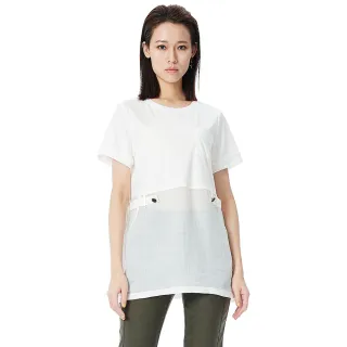 【KeyWear 奇威名品】百搭舒適拼接設計長版上衣