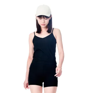 【KeyWear 奇威名品】透氣親膚V領吊帶背心無袖上衣(共2色)