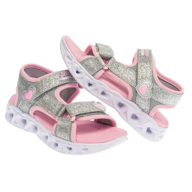 【SKECHERS】女童系列 女童鞋 涼拖鞋 涼鞋 拖鞋 閃燈涼鞋 HEART LIGHTS SANDALS (303114LSLPK)