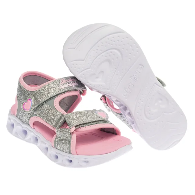 【SKECHERS】女童系列 女童鞋 涼拖鞋 涼鞋 拖鞋 閃燈涼鞋 HEART LIGHTS SANDALS (303114LSLPK)