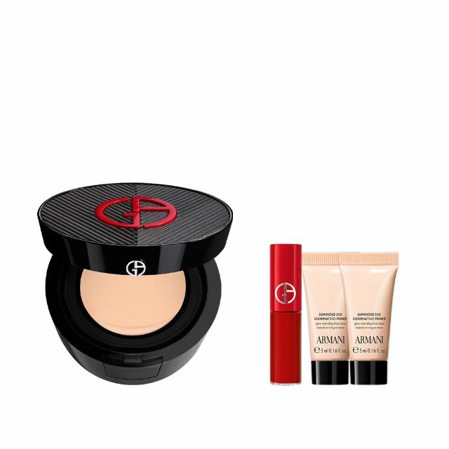 【ARMANI 亞曼尼】官方直營 絲絨水慕斯無瑕氣墊粉餅(粉蕊+粉盒/GA/送正貨/雙11限定)