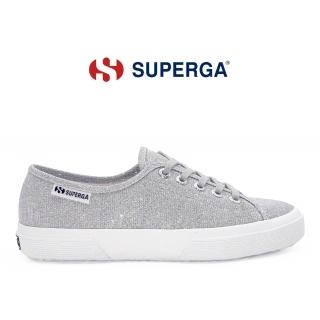 【SUPERGA】休閒鞋 女鞋 3750 輕量系列 閃亮 金蔥 針織 親子款 灰銀 S4135ZW-031