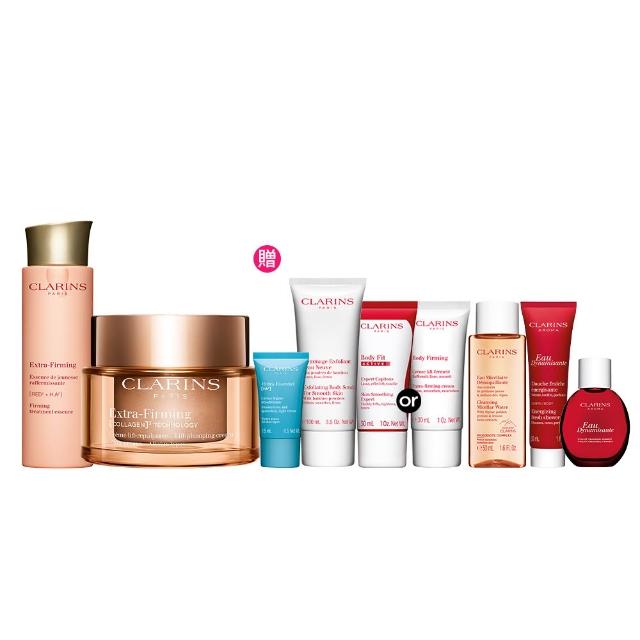 【CLARINS 克蘭詩】緊緻澎彈加倍組(煥顏緊緻膠原日霜50ml+煥顏緊緻彈力精華水200ml)