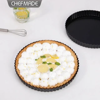 【Chefmade 學廚】宇宙工作室 WK10036黑色不沾9.5吋菊花派盤 活底塔盤