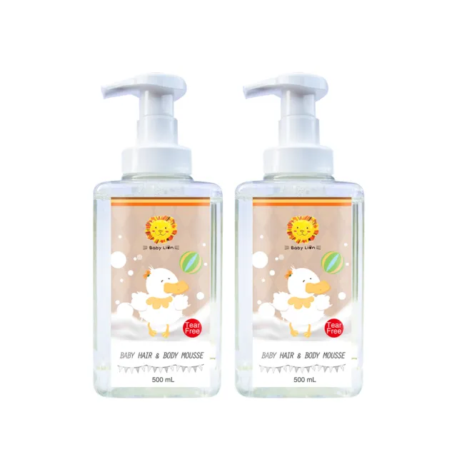 【獅子寶寶】金盞花舒緩保濕系列嬰幼兒2in1洗髮沐浴慕斯2入組(500mL) 寶寶洗澡洗髮沐浴 洗沐二合一