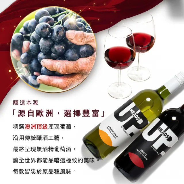 【HEADS UP】EDENVALE 無酒精白酒750mlx6瓶 附提袋 (零酒精的養生葡萄飲)