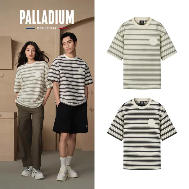 【Palladium】條紋寬鬆短袖T恤-男裝-兩色任選