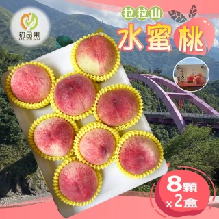 【初品果】拉拉山水蜜桃禮盒8顆x2盒(共16顆_食尚玩家推薦_產地直送_母親節送禮_企業採購)