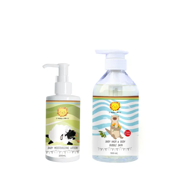 【獅子寶寶】嬰幼兒2in1洗沐4件組 嬰幼兒2in1洗髮沐浴泡泡露500mlx3+金盞花舒緩保濕乳200mlx1