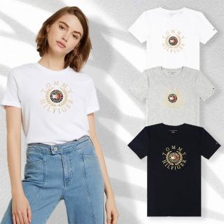 【TOMMY HILFIGER】女生短T 刺繡 小LOGO 桂冠刺繡 大LOGO 女生短袖(百搭爆款/男女組合)