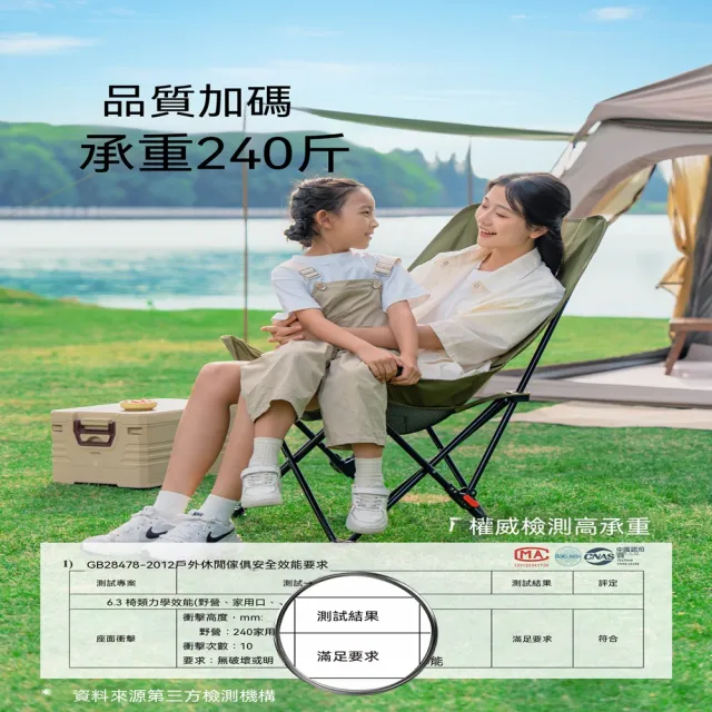 [樂錦家居]露營椅 月亮椅 戶外折疊椅 躺椅 免安裝便攜椅（贈收納袋 牛津布 預購12工作天）