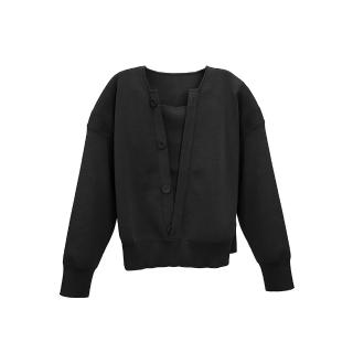 【giordano ladies】26SS 假兩件設計感按扣針織衫(02356018)