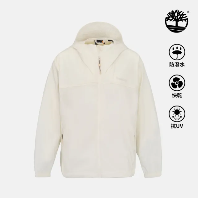 【Timberland】女款白色寬版多功能防曬外套(A42CFCM9)