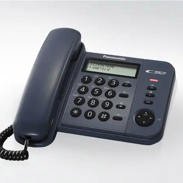 【Panasonic 國際牌】免持擴音來電顯示有線電話機-深藍(KX-TS580)