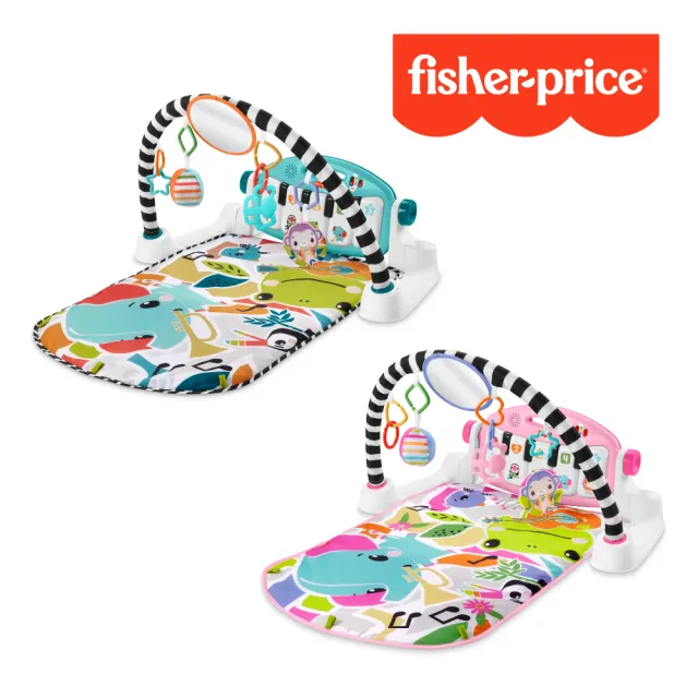 【Fisher price 費雪】可愛動物鋼琴健身器/健力架/健身架/遊戲地墊(2色任選)