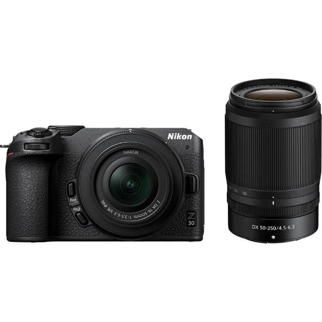 【Nikon 尼康】Z30 KIT 附 Z 16-50mm VR + 50-250mm VR 雙鏡組 (公司貨) APS-C無反微單眼相機 直播 VLOG