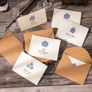 Paper Play 萬用卡片 感恩卡/萬用卡片-復古清新蔚藍印花圖樣造型卡片 感恩卡 畢業卡(6款任選)
