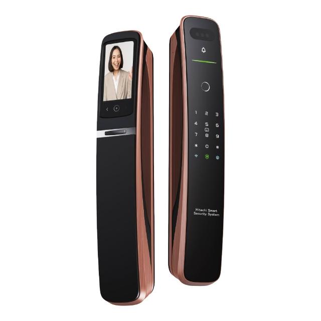 【HITACHI 日立】七合一人臉/貓眼 掌靜脈電子鎖HIT-FH10-T(指紋/卡片/密碼/鑰匙/WiF/含基本安裝/古銅色)