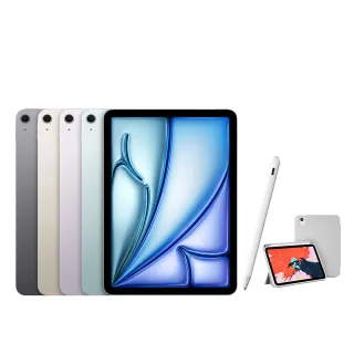 【Apple】2026 iPad Air M4晶片/13吋/WiFi/256G 平板電腦(A04 Plus觸控筆+三折筆槽殼+鋼化保貼組)