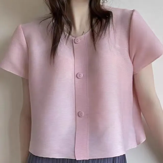 【巴黎精品】現貨限搶 三宅風皺褶衣服褶皺上衣摺衣彈力大尺碼(高領無袖寬鬆女T恤3款b1a36)