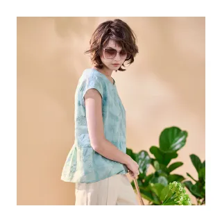 【Diffa】葉子繡花連袖上衣-女