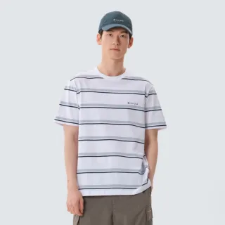 【Snow Peak】男 棉質條紋針織口袋短袖T恤 海軍藍