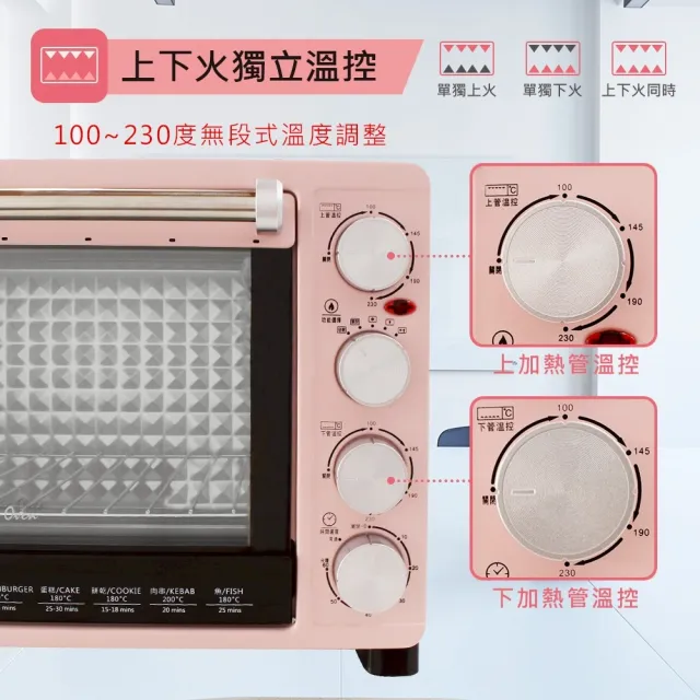 【晶工牌】30L雙溫控旋風電烤箱 JK-7318