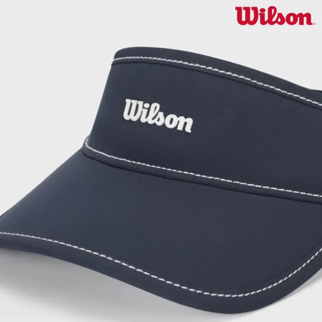 【WILSON】Court Sweatband Visor  中性 配件 中空帽 海軍藍 WA00080U001001