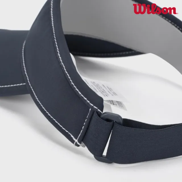 【WILSON】Court Sweatband Visor  中性 配件 中空帽 海軍藍 WA00080U001001