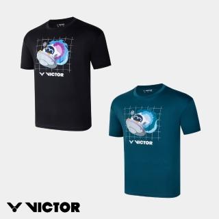 【VICTOR 勝利體育】飛碟精靈T恤 中性款(T-2603 C/B 黑/漿果藍)