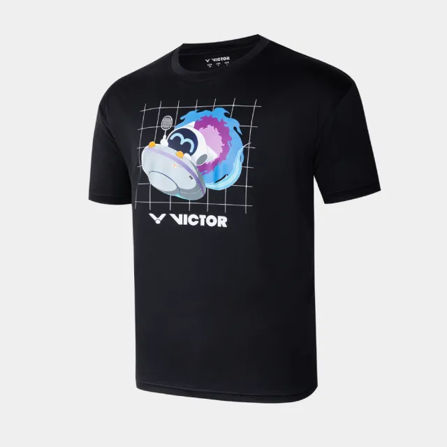 【VICTOR 勝利體育】飛碟精靈T恤 中性款(T-2603 C/B 黑/漿果藍)