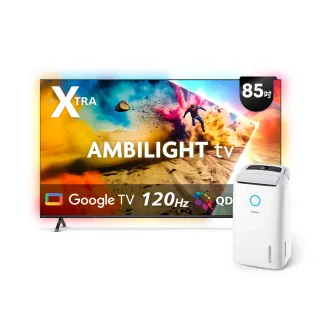 【Philips 飛利浦】85型 4K Mini LED 120Hz Google TV 智慧顯示器 (85PML9109)+ 抗敏清淨除濕機(DE5306)