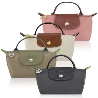 【LONGCHAMP】經典原創/刺繡再生尼龍附提把的小袋子(多色選)
