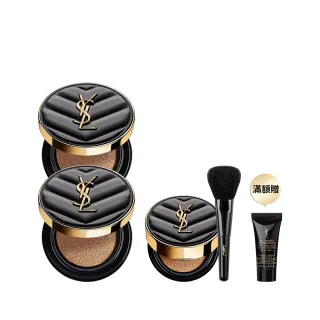 【YSL】官方直營 恆久完美霧光氣墊粉餅雙入組(皮革氣墊12gx2)
