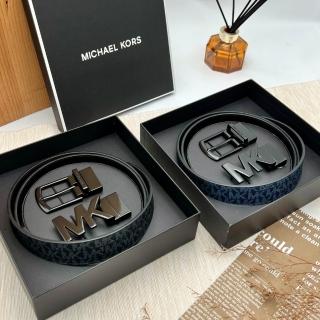 【Michael Kors】專櫃禮盒版 MK 男生 皮帶 雙扣頭禮盒 腰帶(36S4LBLY4B)