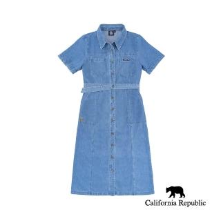 【California Republic】灰藍牛仔口袋洋裝(女)