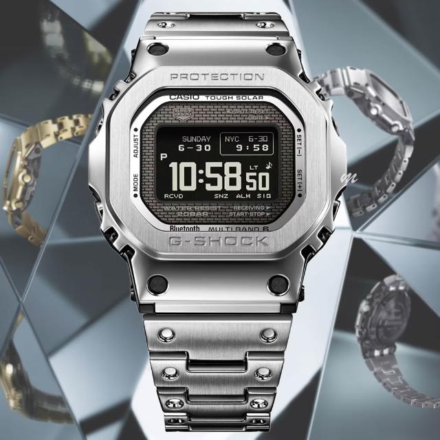 【CASIO 卡西歐】G-SHOCK 全新螢幕顯示 太陽能 藍芽 電波錶 卡西歐 手錶 送禮 電子錶(GMW-BZ5000D-1)